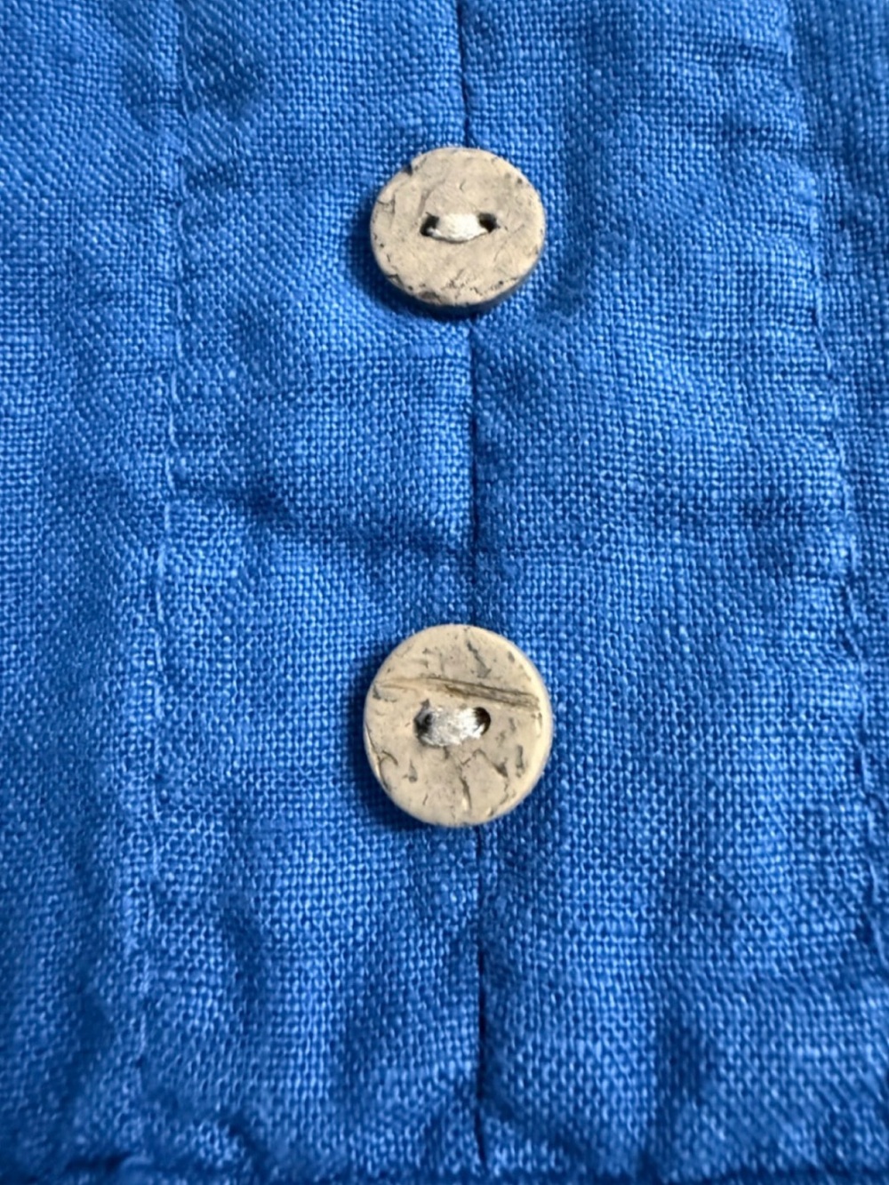 Terzo Millennio Linen Shift Dress L Blue Made in Italy Sleeveless - Picture 5 of 9